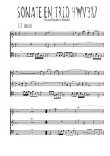 Téléchargez la partition de Sonate en trio Hwv387, 3. Largo